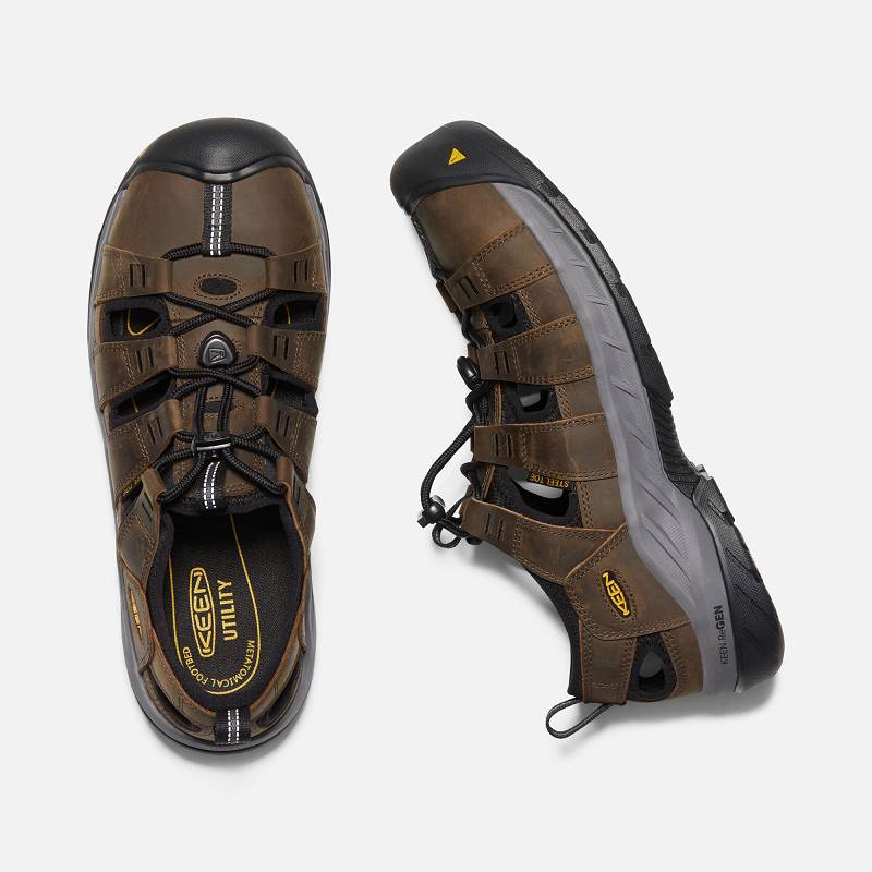 Keen Atlanta II Cooler+ Steel Toe Trekkingsandalen Herren DE-12834 Cascade Brown/Black - Keen Herren